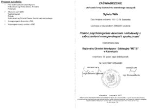 Pomoc psychologiczna dzieciom i młodzieży z zaburzeniami emocjonalnymi i społecznymi1