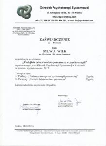 ter. poznawczo-behawioralna