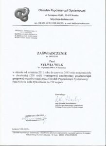 treningowa grupa analityczna 200 h